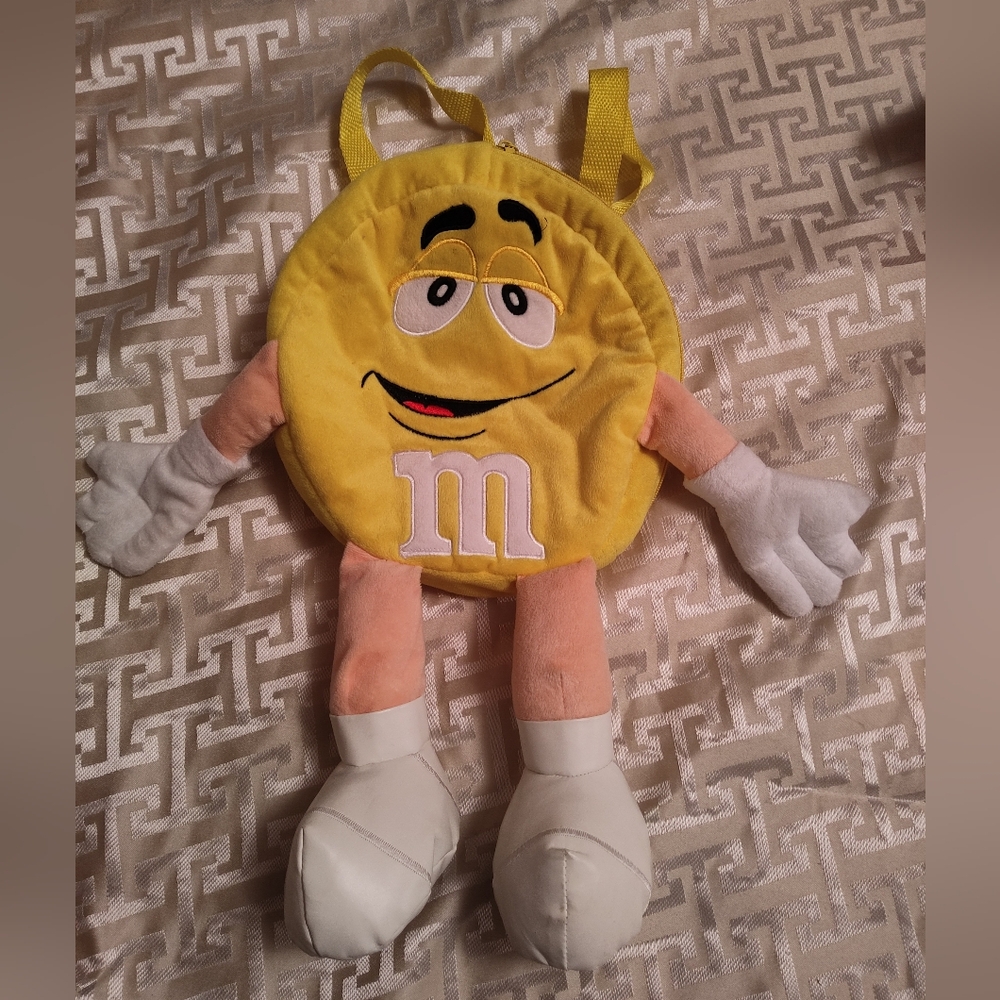 Yellow M&M Character Plush Yellow Backpack
